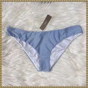 J. Crew Blue and White Striped Swim Bikini Bottoms Large